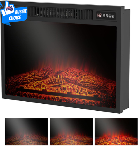 Electric Fireplace 24" Fireplace Heater with Timer, Adjustable Flame Brightness, - Picture 8 of 12