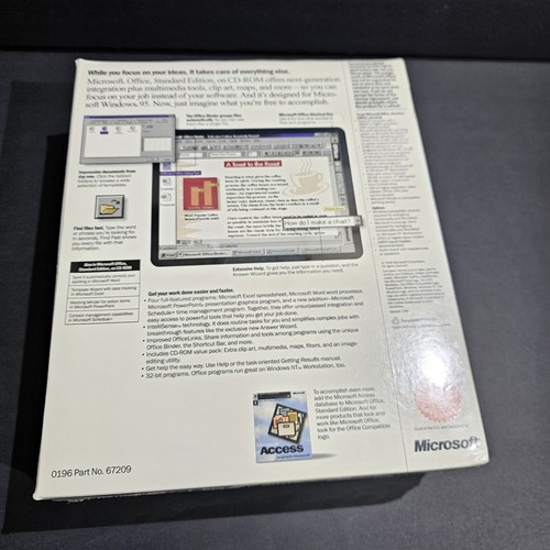 Microsoft Office Standard Edition for Windows 95 CD Rom - NEW SEALED - Picture 6 of 9