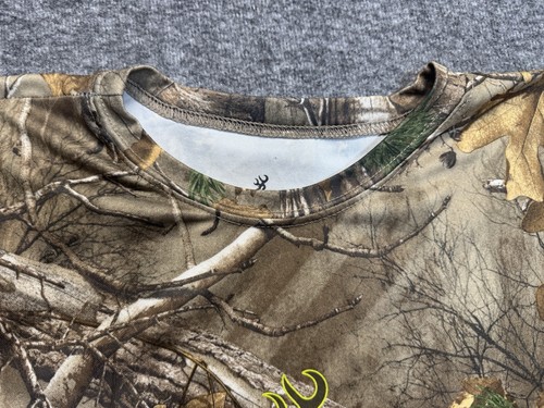Men's XL Browning Realtree Xtra Camo Long Sleeve Tech Hunting T-Shirt USA MADE - Picture 4 of 17
