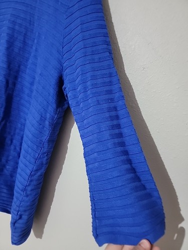 Lane Bryant Top Tunic Sz 18/20 Rayon 3/4 Sleeve Stretch Boat Neck Boho Sexy Blue - Picture 3 of 6