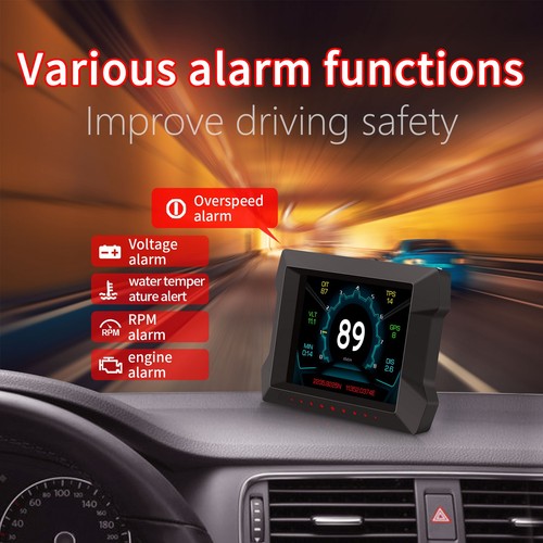 P22 Car HUD Head Up Display Vehicle Slope Meter Gauge Speedometer Odometer - Picture 4 of 20