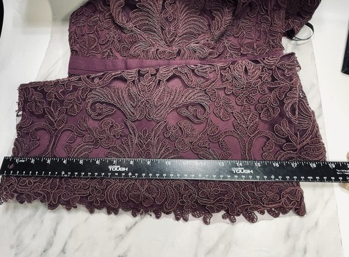 Tadashi Shoji Petite 12P Embroidered Lace Sheath Cocktail Dress Burgundy Wine - Picture 21 of 24