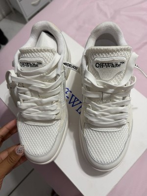 Off-White Virgil Abloh White Low Top Lace-Up Athletic Sneakers New w/ Box