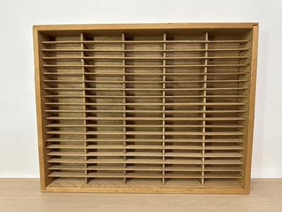 #ad Vintage Napa Valley Box Company 100 Cassette Tape Wood Storage Holder Wall Rack $44.98