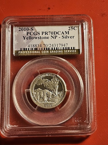 2010S ATB SILVER PCGS PR70DCAM 5 QUARTERS SET YOSEMITE WASHINGTON YELLOWSTONE - Picture 18 of 20