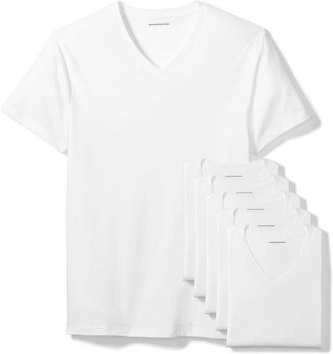 Camisetas De Cuello En V Surtidas Para Hombres Blancas (Paquete De 6), Nuevo - product listing photo