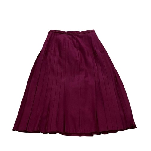 Lairds Of Scotland Vintage Wool Pleated Cranberry Midi Skirt Women's Size Medium - Picture 8 of 8