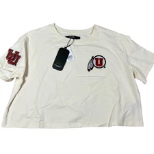 Pro Standard Womens Medium White Red Logo University of Utah Utes T-Shirt NWT