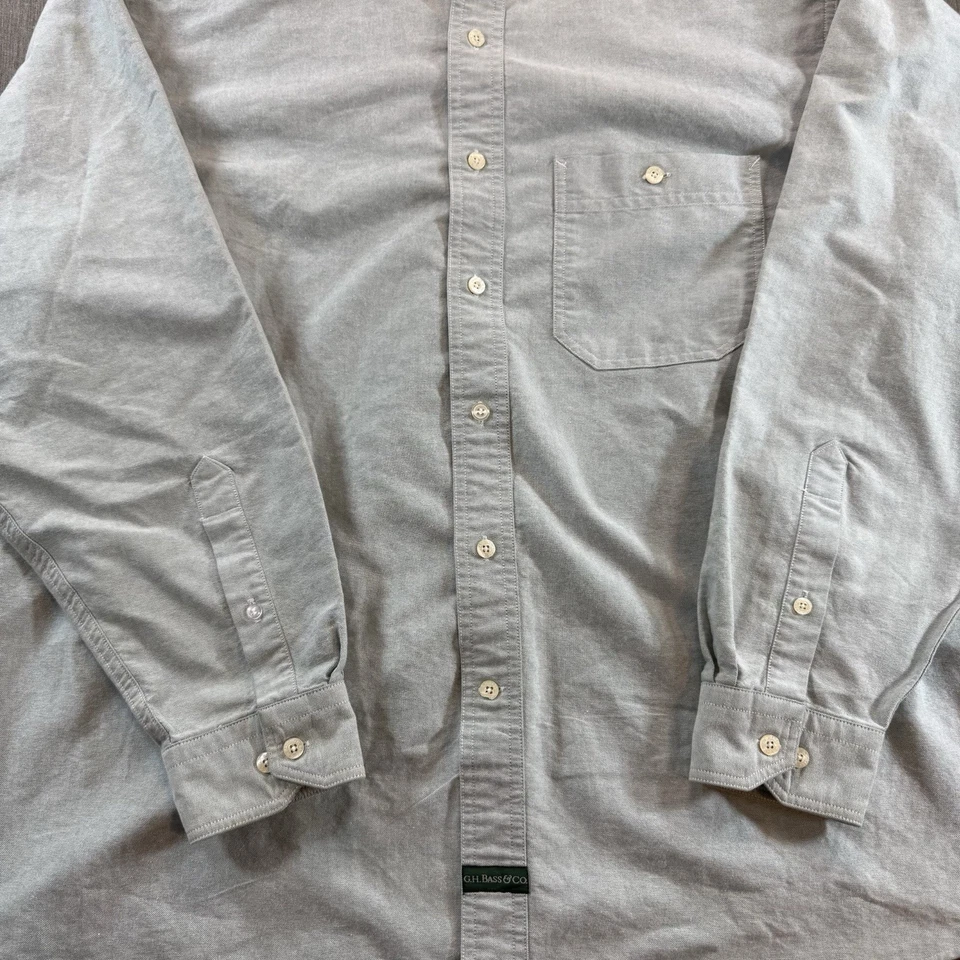 Camisa con botones GH Bass Co. para hombre talla L azul manga larga firma Oxford Foto 2 de 4