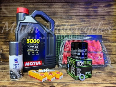 TRIUMPH TIGER 800 2011-2020 MOTUL 5000 10W40 FULL SERVICE KIT inc SUMP WASHER