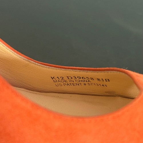 Cole Haan Air Slingback Heels Peep Toe Suede Leather Orange Pumps Size 8.5 - Picture 7 of 15