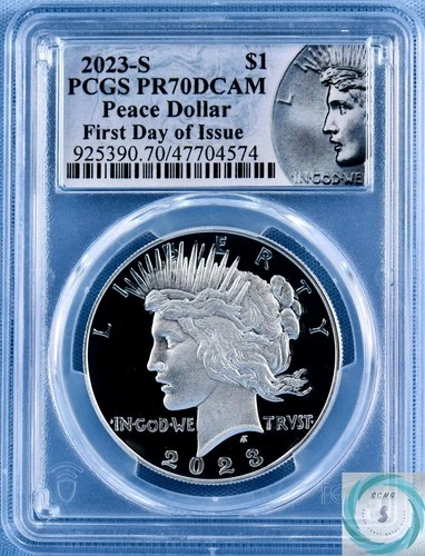 2023-S $1 Proof Peace Silver Dollar PCGS PR70DCAM FDI - 100th Label
