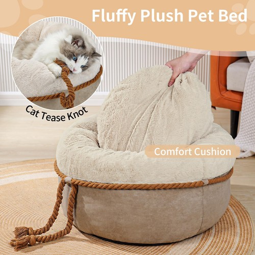 Cat Beds for Indoor Cats - Donut Washable Small Pet Bed, 22 inches Anti-Slip ... - Picture 3 of 7