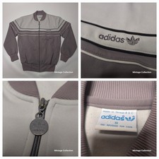 RARE VINTAGE ADIDAS GRAY FULL ZIP TRACK JACKET SIZE SMALL MADE IN TAIWAN R.O.C.