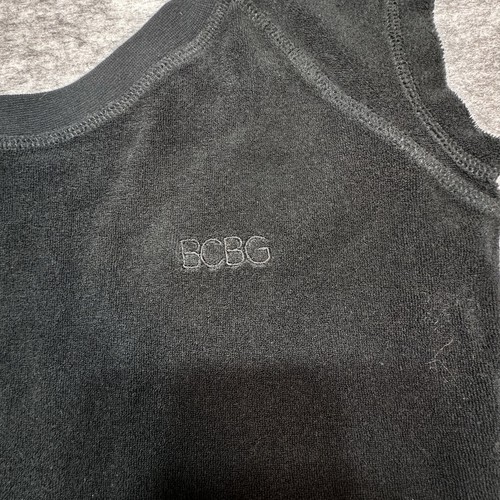 Abito BCBGMAXAZRIA nuovo con etichette taglia L nero velluto coulisse logo casual chic - Foto 3 di 8