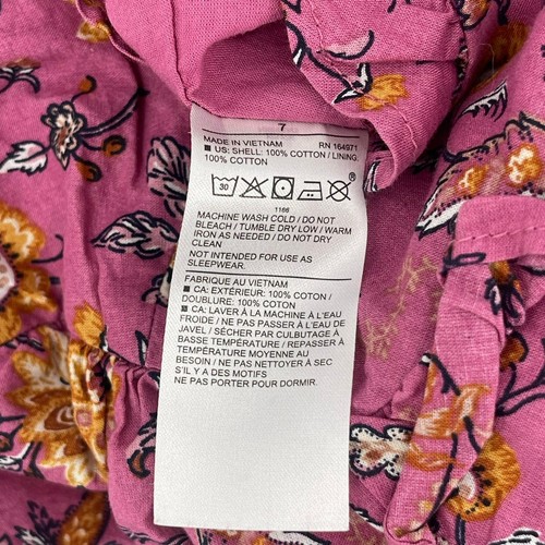 JANIE AND JACK Romper Size 7 Jumpsuit Dark Pink Floral Girls Casual 100% Cotton - Picture 12 of 13