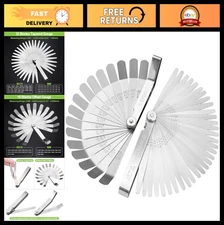 32-Blade Stainless Steel Feeler Gauge Set - SAE & Metric Tapered & Offset Gauges