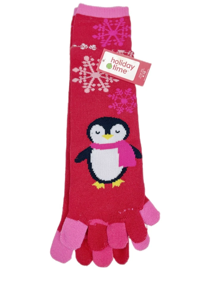 Calcetines navideños Walmart punta de pingüino calcetín reno difuso Foto 2 de 4