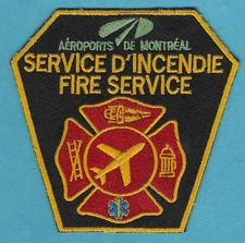 MONTREAL QUEBEC CANADA AIRPORT FIRE DEPARTMENT PATCH INCENDIE FLASH GOLD