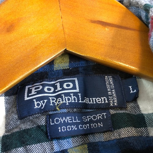 Polo Ralph Lauren Shirt Mens L Yellow Blue Tartan Plaid Lowell Brushed Cotton - Picture 2 of 8