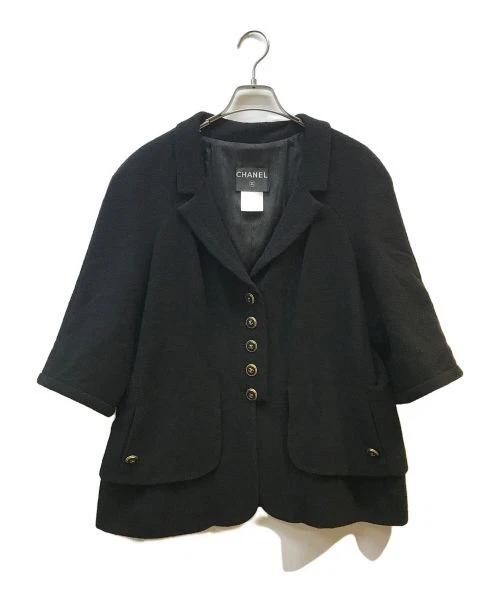 CHANEL Giacca di seta lana con bottoni Coco Mark