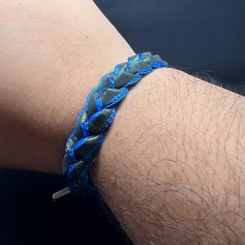 Zapato reflectante trenzado a mano con cordones lo último de moda pulseras ajustables unisex - Imagen 28 de 31
