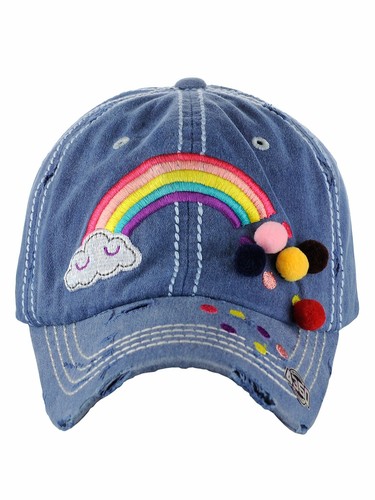 Ceci® Damen Baseball Cap 'Pom Rainbow' Distressed Vintage bestickt Papa Mütze - Bild 10 von 20