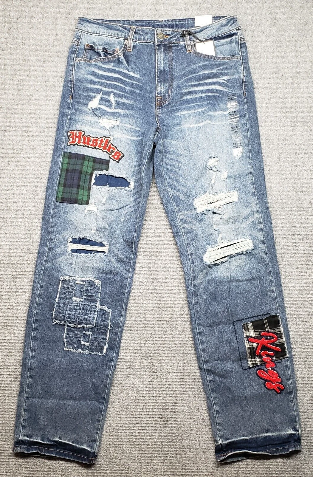 Jean homme Rue21 32X34 bleu coupe ample Supreme Flex Distressed Kings neuf