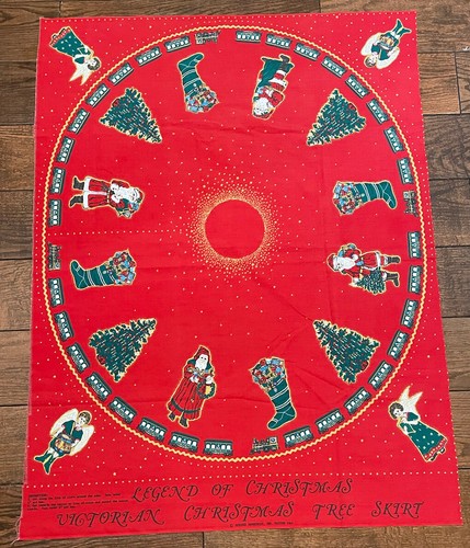 Vintage Legend Of Christmas viktorianischer Baum Rock Muster Stoff Spring Industries - Bild 1 von 5