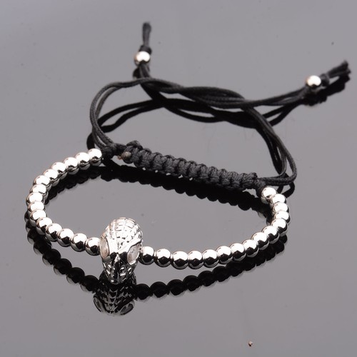 Noble Men's 18k Superhero Micro Pave Zircon Bead Braiding Macrame Agate Bracelet - Picture 28 of 56