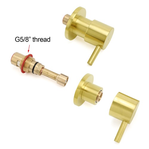 KYLINS Brushed Gold 8/10/12" Rainfall Head Shower Silde Rail Set Square/Round - Picture 37 of 37
