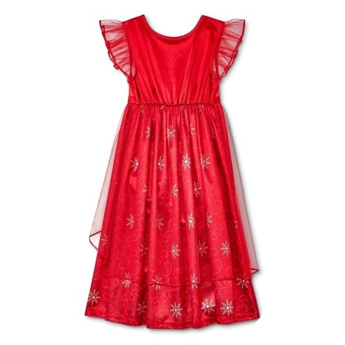 Disney Princesa Niño Niña Navidad Vacaciones Tul Satén Camisón, Vestido - Imagen 2 de 12