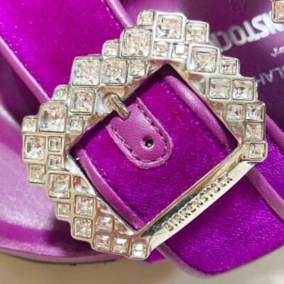 MANOLO BLAHNIK マノロブラニク NY購入　パープル　37 Manolo Blahnik Birkenstock Arizona Crystal Sandals Size 37