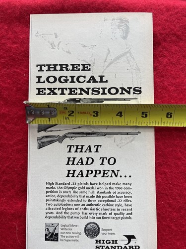 Vintage 1968 Print Ad High Standard.22 Rifles Autoloader & Carbine Ad - Bild 7 von 7