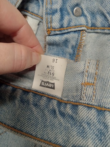 LEVI 512 Jeans Women's 16 Youth 24" Waist 28" Inseam Slim VINTAGE Stonewash - Picture 15 of 15