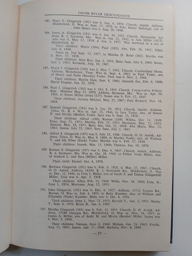 Descendants Of Jacob Byler & Nancy (Kauffman) Byler Hardcover Book - Picture 14 of 23