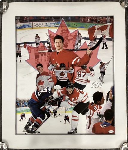 Sidney Crosby Signed Canvas 25x29 Canada Pittsburgh Penguins Hockey Auto JSA HOF - 第 1/6 張圖片
