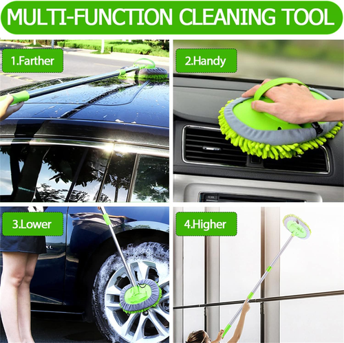 47.5" Car Wash Brush Mop Cleaning Tool with Long Handle Kit for Washing Detailin - Picture 2 of 7