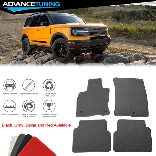 Fits 2123 Ford Bronco Sport Nylon Floor Mats Liner Gray Front Rear