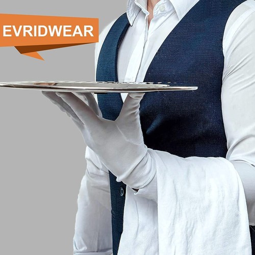 EvridWear White Cotton Gloves, Women Men Eczema Dry Hands Moisturizing, 5 Pairs - Picture 7 of 9
