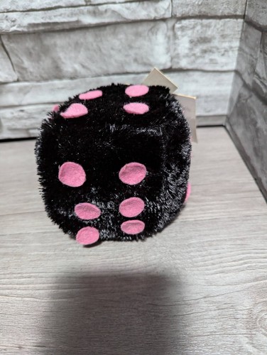 LEER 3.5" Negro con Lunares Rosados Peluche Difuso Juego Die - Imagen 2 de 5