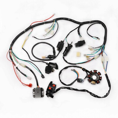 250CC Complete Full Electrics wiring harness CDI coil ATV ... kandi 250cc wiring harness 