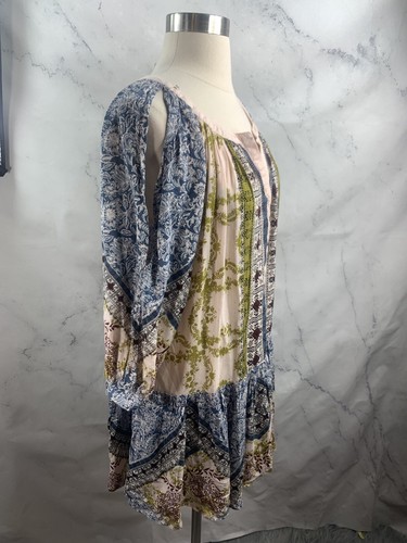 Vestido túnica bohemio Free People talla XS gran tamaño vaquera boho manga 3/4 costal - Imagen 9 de 13