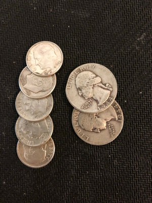 Quarters /& Dimes Mix $1 Face Value 90/% Silver US Coins