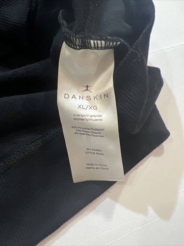 New Danskin Women Short Sleeve Pullover Crew Neck Tulip Hem Top Sz X-Large Black - Picture 7 of 8