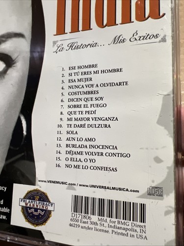 India - La Historia….Mis Exitos - CD - 2007 - Tested - Picture 10 of 14
