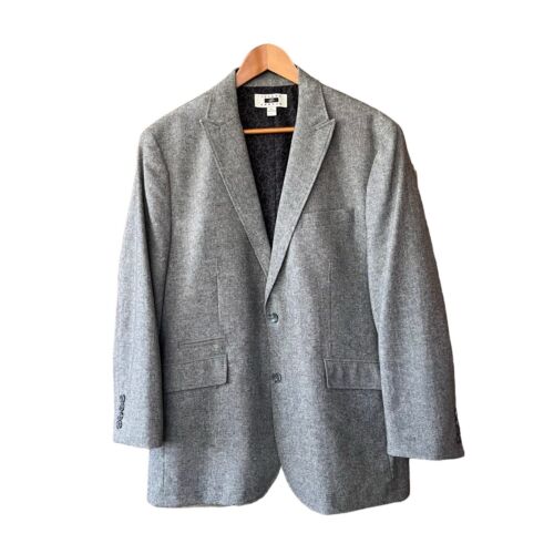 Joseph Abboud Mens Gray Tweed Sport Coat Blazer Suit Jacket Size XL Wool Blend