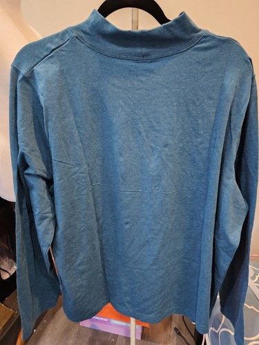 Croft & Barrow 3X Blue Knit Top, mock neck, long sleeves NWT - Picture 2 of 5
