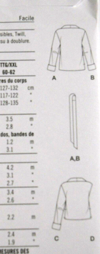 Jacket Vest Belt Unisex Size XS-XXL Simplicity 9692 Sewing Pattern - Bild 3 von 3
