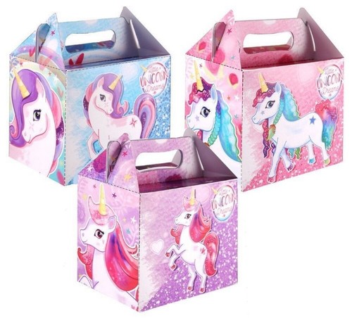 16 x Childrens Kids Themed Carry Food Meal Box Birthday Party Loot Bag Boxes - Picture 73 of 77